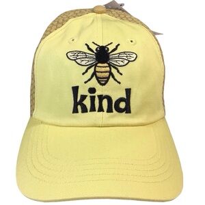 Bee Kind Hat Grace Truth Pale Yellow Honeycomb Eph 4:32 Cap Hook Loop Closure